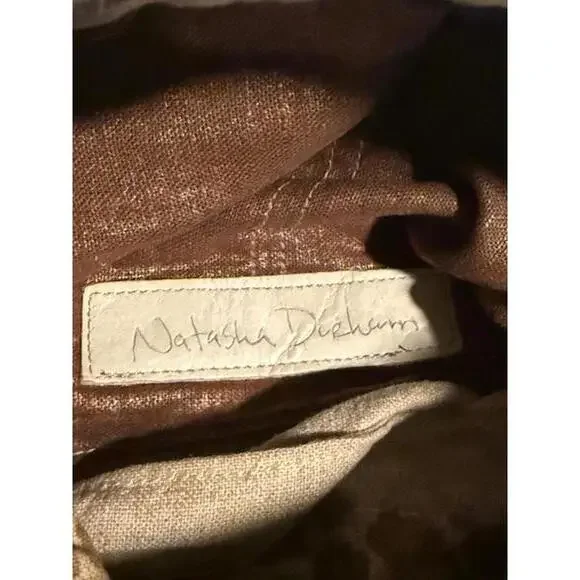 VTG GENUINE LEATHER ROUGH AND TUMBLE NATASHA DURHAM SHOULDER BAG BROWN CHEETAH - Picture 3 of 9